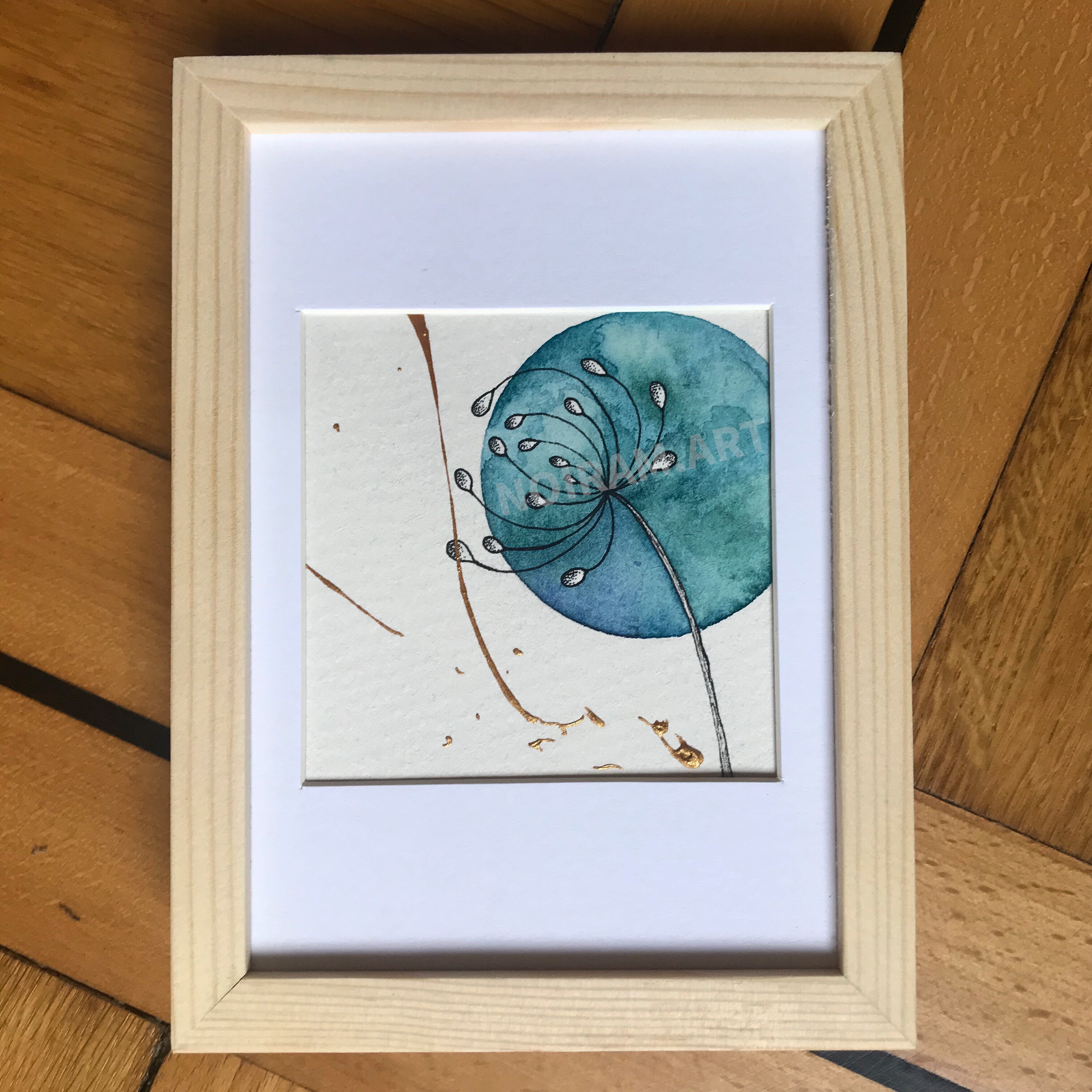 Aquarelle comète planète plante mlam noiram marion-lorraine poncet