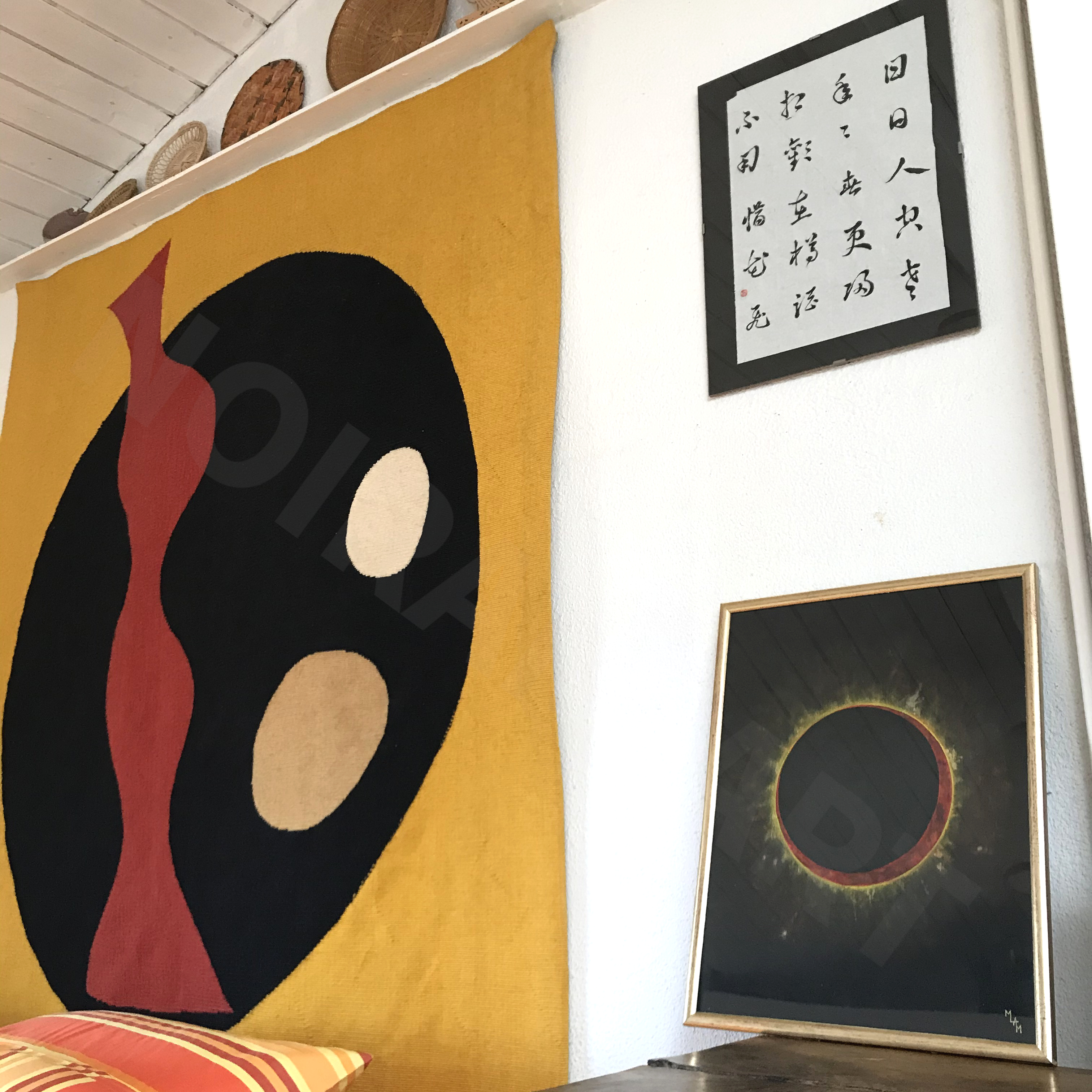 Aquarelle papier noir Eclipse mlam noiram marion-lorraine poncet Jean Arp