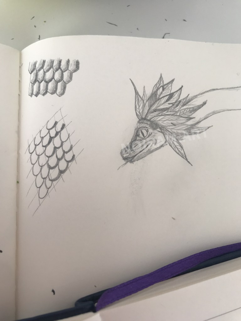 Croquis noiram mlam poncet serpent plume écaille