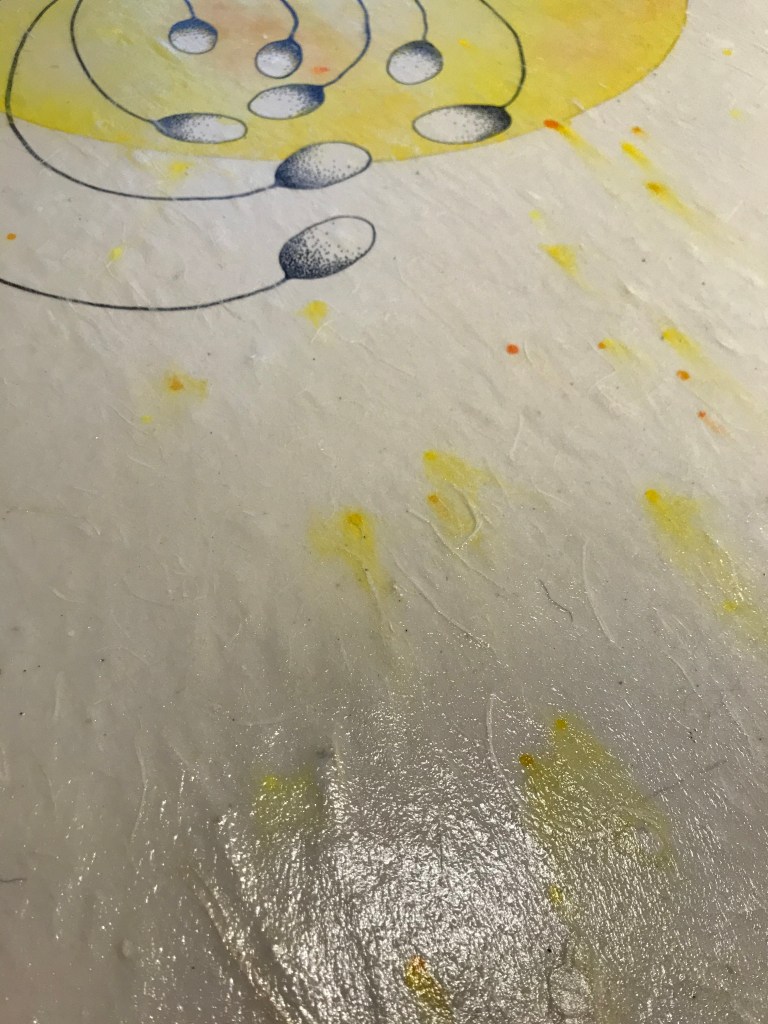 Aquarelle le vent ne t'a pas oublié papier japon campagne colline yeux laboure mlam noiram marion-lorraine poncet création logo