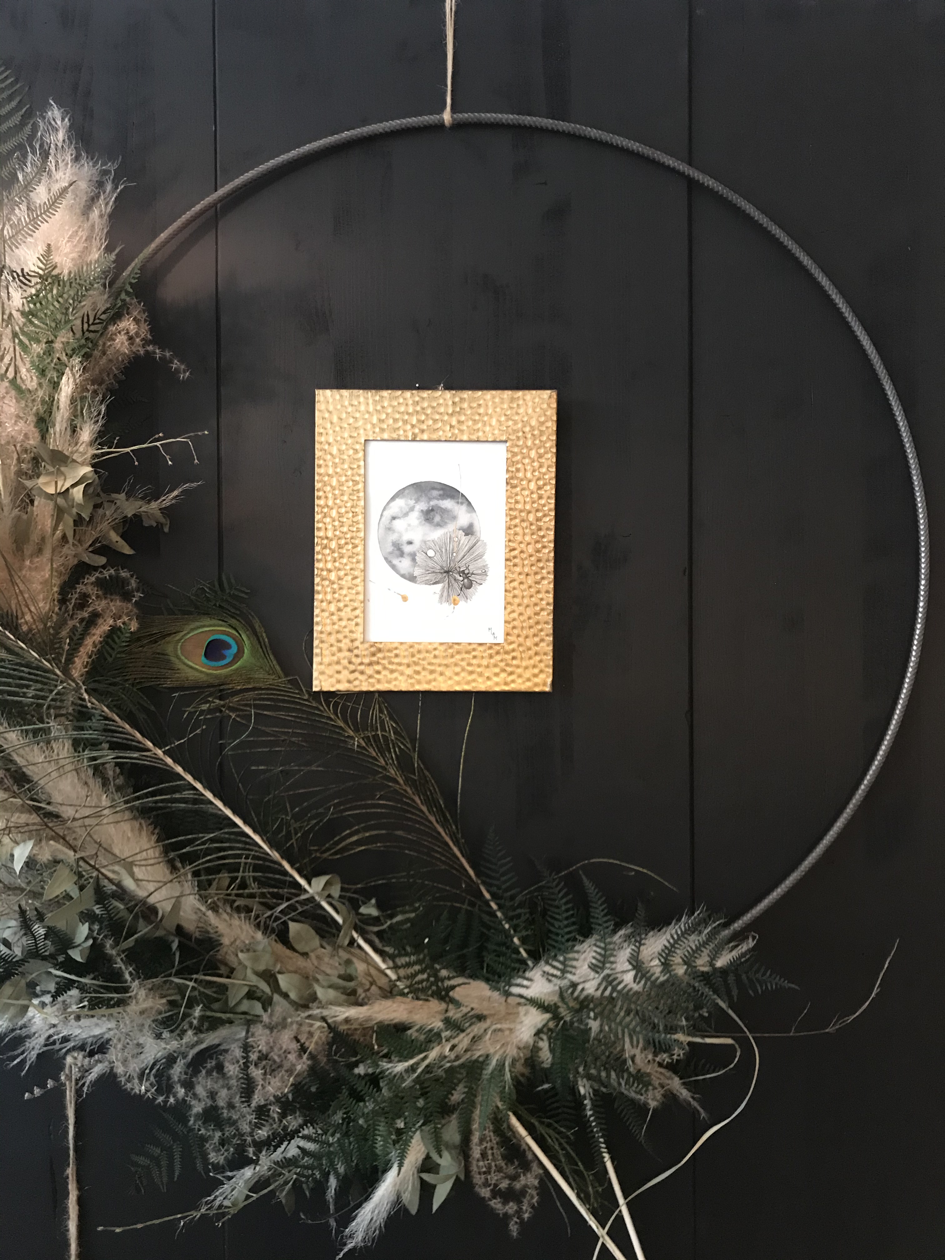 Aquarelle la métamorphose d'Hadès scarabé alchémille planète plante mlam noiram marion-lorraine poncet