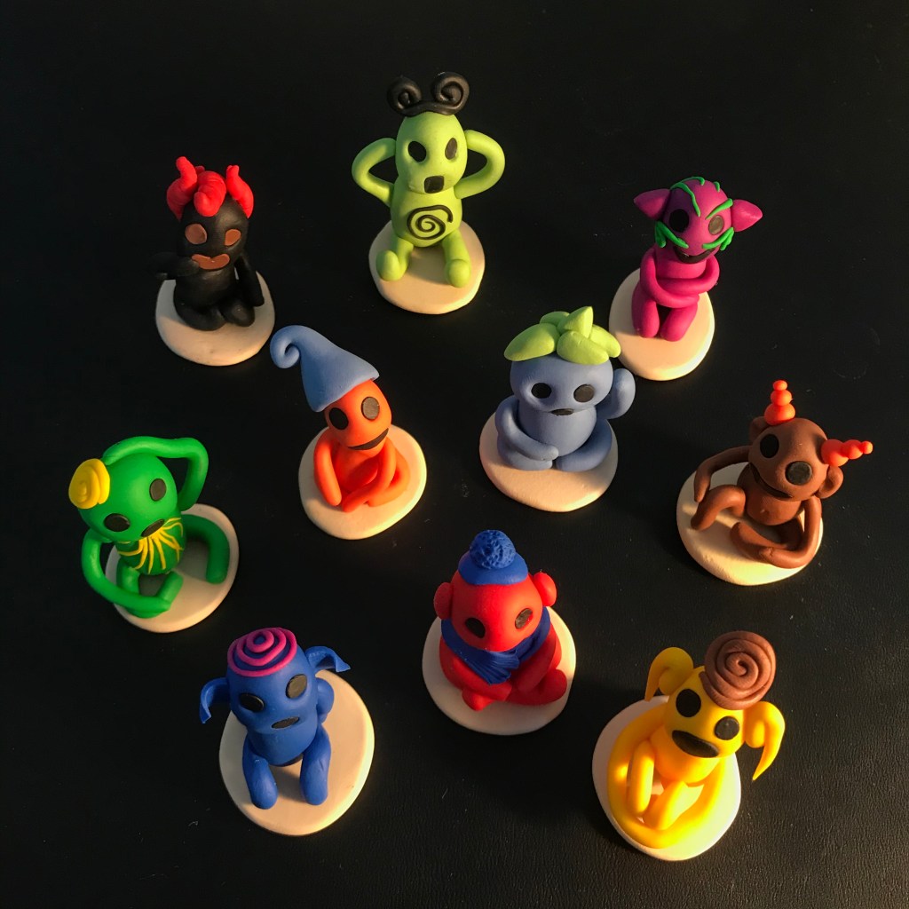 Bonshommes, esprits de la forêt, pâte fimo