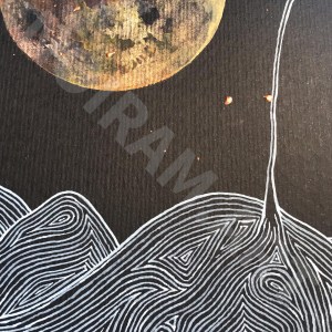 la fuite de l'esprit laboure lune champ nuit graminée marion-lorraine poncet mlam noiram aquarelle