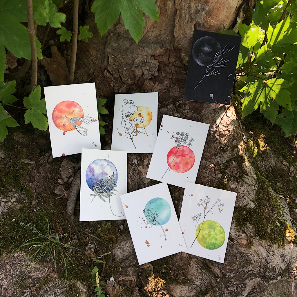 Aquarelle planète plante mlam noiram marion-lorraine poncet carte