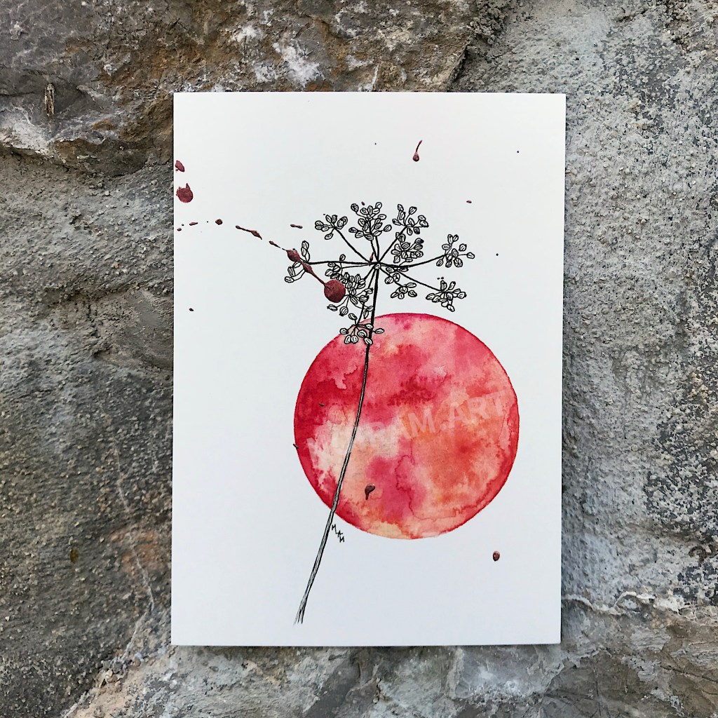 Aquarelle magma mlam noiram marion-lorraine poncet planète plante graminée bronze carte