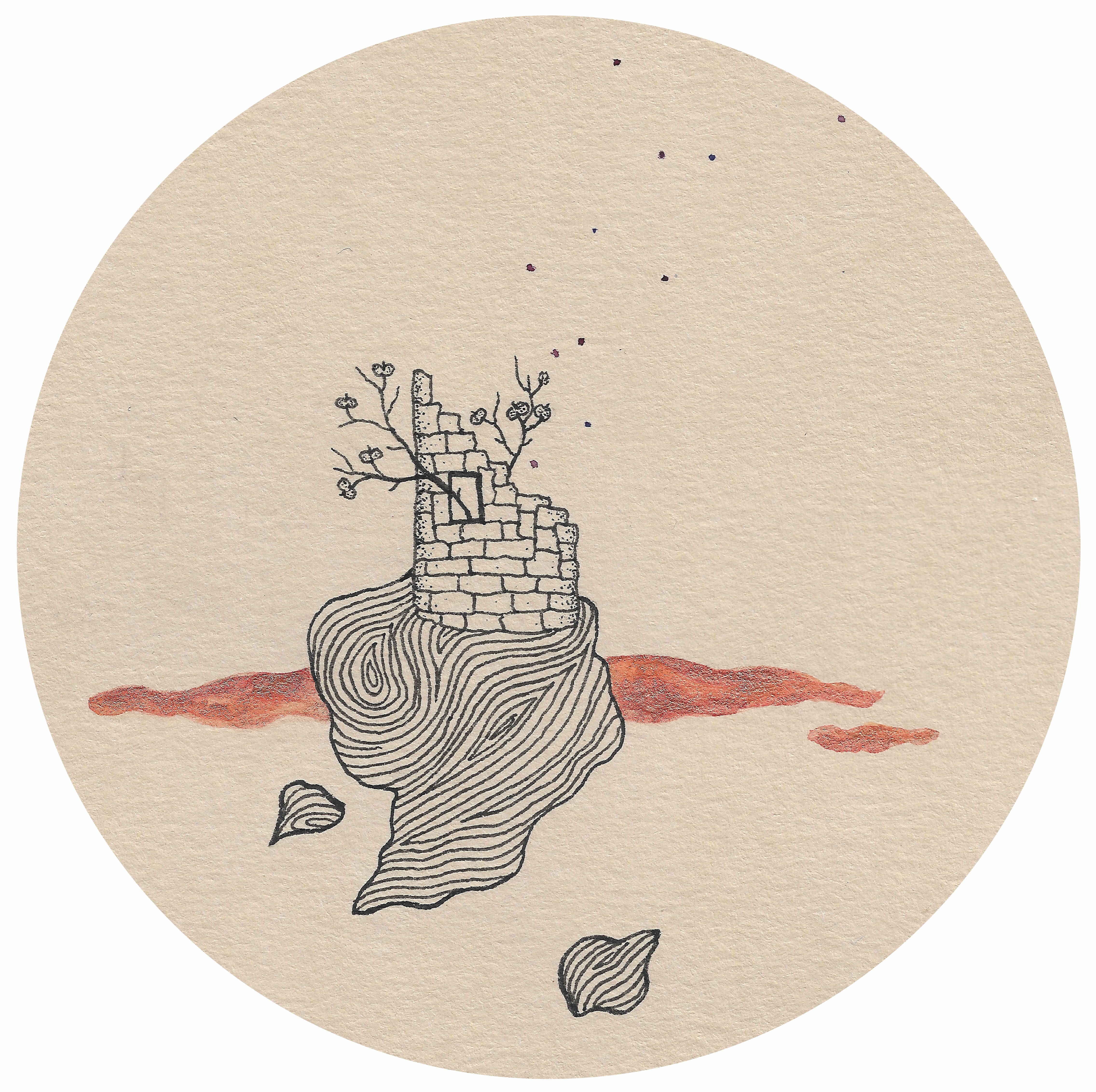 planète champ tour flotte plante rêverie vol nuage marion-lorraine poncet mlam noiram aquarelle